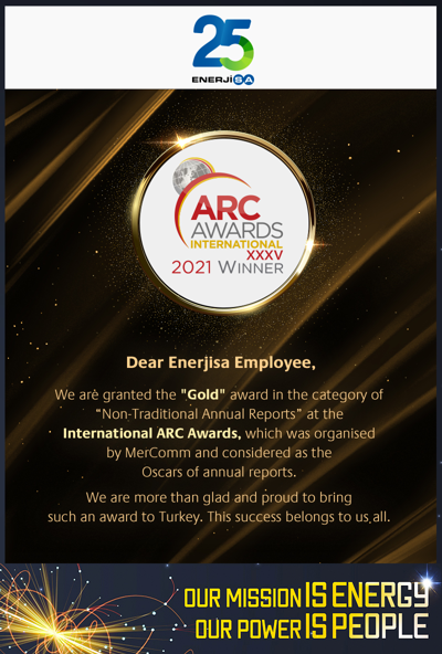 We are granted the Gold award in the category of “Non-Traditional Annual Reports” at the International ARC Awards