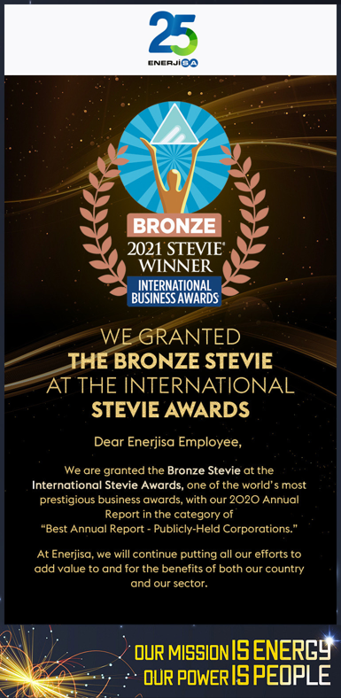 We are granted the Bronze Stevie at the International Stevie Awards!